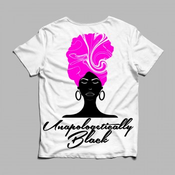 Mock Up Unapologetically Black White Tshirt HOt PInk Head Wrap